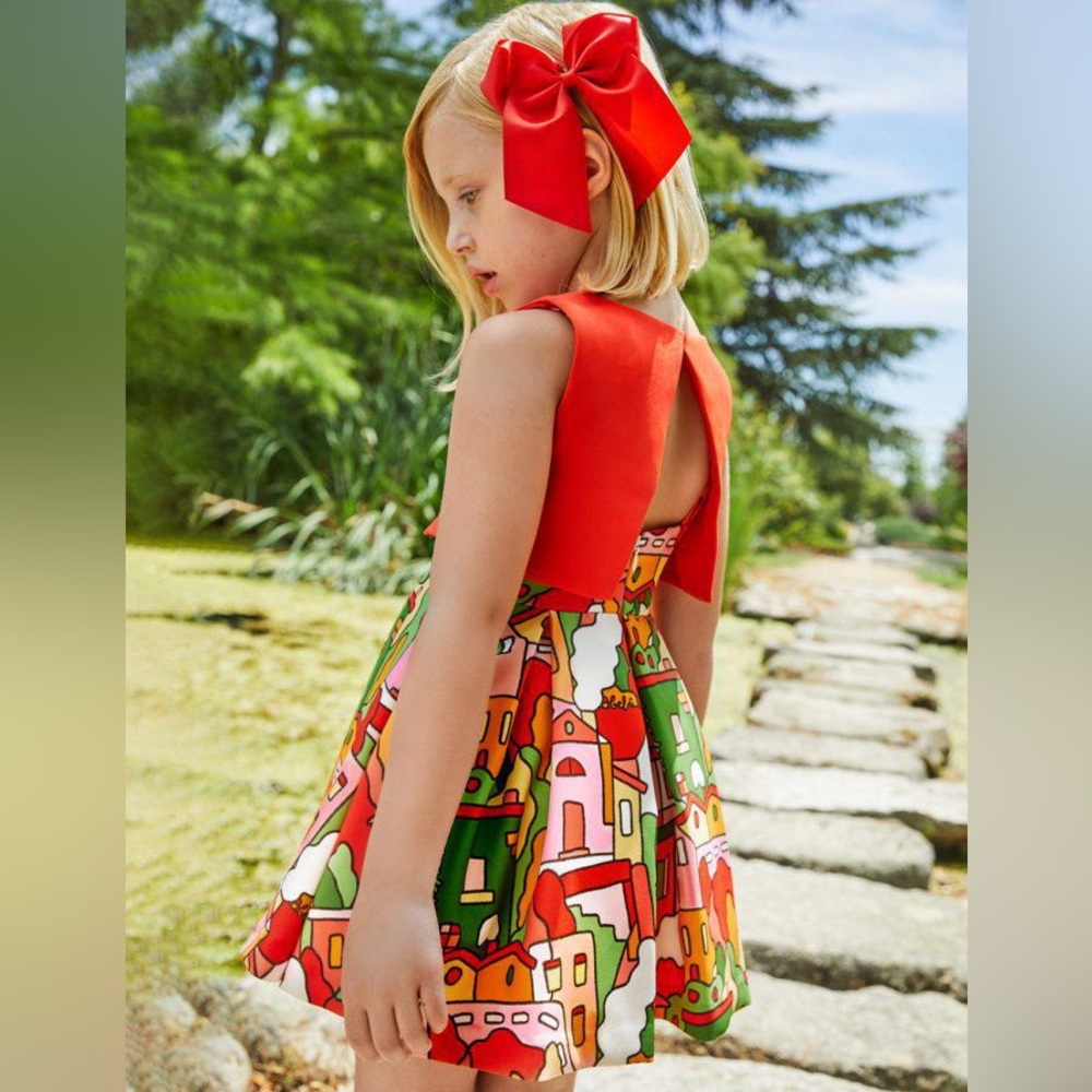 Abel & Lula Girls Combined Crepe Dress